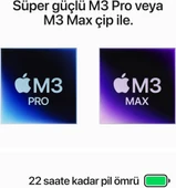 MacBook Pro M3 Pro 36 GB 512 GB SSD 16.2" MRW63TU/A Gümüş Outlet (Açıklamayı Okuyunuz) thumbnail 5