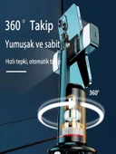 360 Yüz Takipli RGB Işıklı Profesyonel Gimbal Tripod Telefon Sabitleyici Fotoğraf Video thumbnail 3