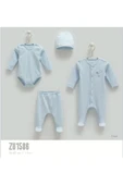 Caramell %100 Pamuk Soft Colour 4'lü Set 56-62 cm 1-3 Ay Mavi CRML.MV.ZU1586 thumbnail 2