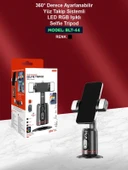 360 Yüz Takipli RGB Işıklı Profesyonel Gimbal Tripod Telefon Sabitleyici Fotoğraf Video thumbnail 7