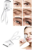 Silikon Uçlu Elektrikli Kirpik Kıvırıcı 2 Sıcaklık Modlu USB Şarjlı Kolay Rimel Kirpik Bigudisi thumbnail 3