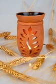 Yaprak Model  El Yapımı Çömlek Buhurdanlık Tütsülük thumbnail 2