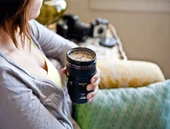 Kamera Lens Görünümlü Çelik Termos Kupa Bardak thumbnail 3