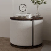 Vexana Puflu Yan Sehpa – Saklanabilir Puflu Servis Sehpası thumbnail 3