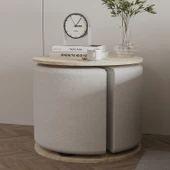 Vexana Puflu Yan Sehpa – Saklanabilir Puflu Servis Sehpası thumbnail 3