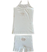 Beyaz Kız Çocuk Askılı Atlet ve Boxer İkili Takım thumbnail 2