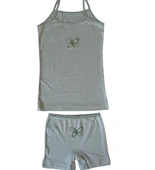 Haki Yeşil Kız Çocuk Askılı Atlet ve Boxer Seti thumbnail 2