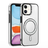 iPhone 11 Kılıf Pırlanta Taş Tasarımlı M-safe Şarj Özellikli Karetta Silikon Kapak thumbnail 10