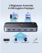 UGREEN USB 3.0 2-in-4 Çift Ekran Paylaşımlı 5Gbps 1xUSBC, 4xUSB-A Switch, 15705 thumbnail 2