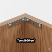 Mobilya Dolap Duvar Sabitleme 25 ADET Metal Köşebent 60x60x15 mm Bağlantı Aparatı L Demiri Gönye thumbnail 4