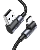 UGREEN USB-C to USB-A 3A QC 90 Derece Hızlı Şarj Kablosu, 1 Metre, Uzay Girişi, 20856 thumbnail 4