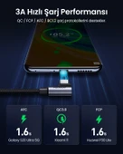 UGREEN USB-C to USB-A 3A QC 90 Derece Hızlı Şarj Kablosu, 1 Metre, Uzay Girişi, 20856 thumbnail 5