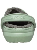 Crocs Classic Lined Clog Unisex Yeşil İçi Yünlü Günlük Terlik 203591-3WP thumbnail 3