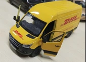 Kinsmart Oyuncak Metal Model Araba 1/36 Çek Bırak Mercedes Benz DHL Kargo Aracı thumbnail 2