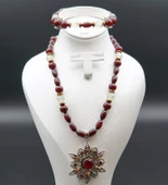 925 Ayar Gümüş Kolye Uçlu Orjinal Damla Kehribar Tasarım Kadın Kolye sk000133 thumbnail 1