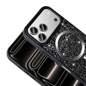 iPhone 17 Pro Kılıf Pırlanta Tasarımlı M-safe Şarj Özellikli Mozaik Silikon Kapak thumbnail 7