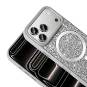 iPhone 17 Pro Max Kılıf Pırlanta Tasarımlı M-safe Şarj Özellikli Mozaik Silikon Kapak thumbnail 6