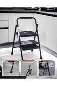 Perilla 51402 Stepla Geniş 2 Basamaklı Katlanır Merdiven Eurotower Siyah thumbnail 3