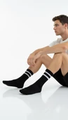 Erkek Spor Çorap 2’li Set – Nefes Alan Pamuklu Çizgili Soket Çorap | Günlük ve Spor Kullanım İçin Esnek Rahat Tasarım thumbnail 5