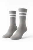 Erkek Spor Çorap 2’li Set – Pamuklu, Nefes Alan, Esnek Çizgili Model thumbnail 8