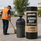 Pundix J800 Jumbo Boy Çöp Torbası 80X110 cm 1 Koli 10 Rulo x 10 Adet Profesyonel Endüstriyel Kullanım Dayanıklı, Sızdırmaz ve Geniş Hacimli Çöp Poşeti thumbnail 2