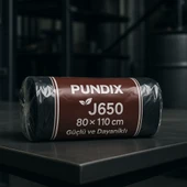 Pundix J650 Endüstriyel Jumbo Boy Çöp Poşeti 80X110 cm 1 Koli 10 Rulo 100 Adet Dayanıklı, Sızdırmaz ve Geniş Hacimli Çöp Torbası thumbnail 4