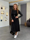 MDB Kadın Uzun Kollu Bisiklet Yaka Midi Modal Elbise thumbnail 1