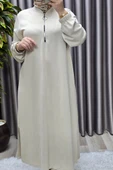 Kadın Tesettür Giyim Büyük Beden Fermuarlı Jumbo Uzun Tunik thumbnail 7