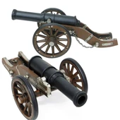 Vintage Louis XIV Savaş Topu Nostaljik Metal Top Arabası 30cm thumbnail 3