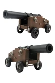 Vintage Savaş Gemisi Topu Nostaljik Metal Top Arabası 29cm thumbnail 12