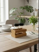 Ahşap Doğal 2Li Baharatlık Ahşap Cam Set Takımı(SET)(KİRAZ) Ahşap Rengi 10 SET thumbnail 2