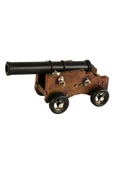 Vintage Savaş Gemisi Topu Nostaljik Metal Top Arabası 29cm thumbnail 6