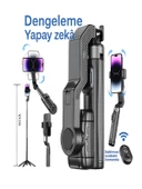 Uzaktan Kumandalı 101cm LED Işıklı Al Tripod Yapay Zeka Destekli Titreşim Engelli Gimbal thumbnail 1