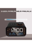 Plentiful Dekoratif LED Dijital Saat FM Radyo 2 Alarm Sıcaklık ve Nem Göstergeli Şarjlı Pilli Saat thumbnail 4