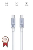 Torima U15 Beyaz 3.0A TYPE-C TO  TYPE-C Şarj-Data Kablosu 1metre thumbnail 1