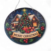 Yılbaşı Ağaçlı Yeni Yıl Evi Kapı ve Duvar Süsü thumbnail 5