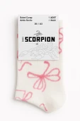Plus Scorpion Kadın Pembe Kurdele Desenli Soket Çorap – Pamuklu, Esnek, Nefes Alabilir (36-40) thumbnail 7