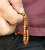 Doğal Kuka Ağacı Erkek Asansörlü Ayarlanabilir 33'lük Tesbih Bileklik eub121 thumbnail 3