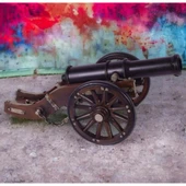 Vintage Louis XIV Savaş Topu Nostaljik Metal Top Arabası 30cm thumbnail 5