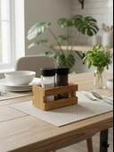 Ahşap Doğal 2Li Baharatlık Ahşap Cam Set Takımı(SET)(KİRAZ) Ahşap Rengi 10 SET thumbnail 1