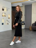 MDB Kadın Uzun Kollu Bisiklet Yaka Midi Modal Elbise thumbnail 2