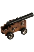 Vintage Savaş Gemisi Topu Nostaljik Metal Top Arabası 29cm thumbnail 7