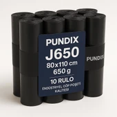 Pundix J650 Endüstriyel Jumbo Boy Çöp Poşeti 80X110 cm 1 Koli 10 Rulo 100 Adet Dayanıklı, Sızdırmaz ve Geniş Hacimli Çöp Torbası thumbnail 5