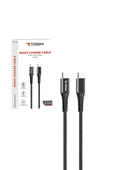 Torima AP210 Siyah 3.0A TYPE-C TO TYPE-C Şarj-Data Kablosu 1metre thumbnail 2