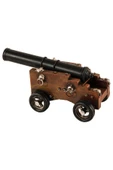 Vintage Savaş Gemisi Topu Nostaljik Metal Top Arabası 29cm thumbnail 9