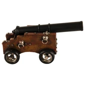 Vintage Savaş Gemisi Topu Nostaljik Metal Top Arabası 29cm thumbnail 2