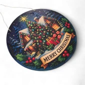 Yılbaşı Ağaçlı Yeni Yıl Evi Kapı ve Duvar Süsü thumbnail 4