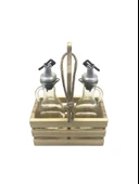 Ahşap Doğal 2Li Tombul Set Yağdanlık ve Sosluk Takımı(SET)(IHLAMUR - KAVAK) Ahşap Rengi 1 SET thumbnail 4