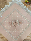 LitaeTrend Yenidoğan Pamuk Papatya Desenli Trilüks Unisex Kundak Bebek Battaniyesi Kahverengi thumbnail 3