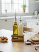 Ahşap Doğal 2Li Yağdanlık ve Sosluk Ahşap Cam Set Takımı(SET)(KİRAZ)(KISA BAŞLIK) Ahşap Rengi 10 SET thumbnail 1